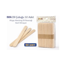 İma Dil Çubuğu 50 Adet Ahşap Abeslang Steril Olmayan Tahta Dil Basacağı 1 Paket