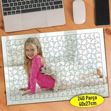 Köpekle Oynayan Küçük Kız 240 Parça Puzzle Yapboz Tablo-11417692