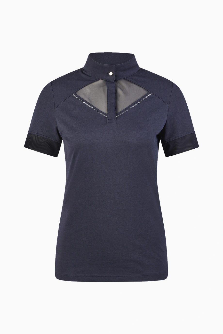 Pikeur Pique Shirt 7230 Lüks Tül Detaylı Kadın Spor Tişört Lacivert