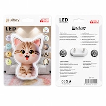 10 Adet Kedi Ledli Gece Lambası Gc-19 Altın - Çok Renkli