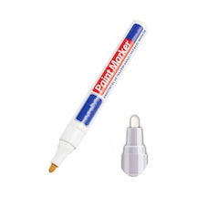 Beyaz Keçeli Markör Kalem 1 Adet Yağlı Bazlı Kalıcı Marker Kalem Hızlı Kuruma Cam Metal Lastik Seramik Ahşap Taş Plastik