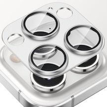 Apple Uyumlu iPhone 16 Pro/16 Pro Max Lens Koruyucu Halka Set-al3130 Gümüş