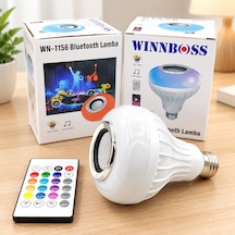 Bluetooth'lu Hoparlörlü Led Ampul Çok Renkli