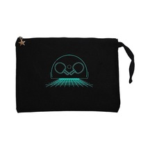 Ping Pong Cool Retro Siyah Clutch Astarlı Cüzdan / El Çantası Siyah