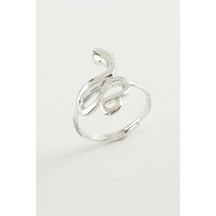 Yılan - 868 - Metal Yüzük - Nazblsmm - Gümüş Rengi