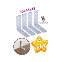 4 Adet Mobilya Eşya Dolap Duvar Sabitleyici Köşe Bağlantı L Demir Gönye Deprem Güvenliği 45x45x15mm Diğer