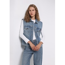 Colin's Colins Oversize Fit Kadın Mavi Yelek Cl1076039 Q1.v1 Dn44475 Denim