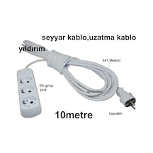 Seyyar Kablo Uzatma Kablo Ara Kablo 10 Metre 3 Lü Grup Priz