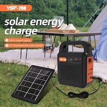 Kamp Lambası Güneş Enerjili Aydınlatma Sistemi 3ampul,powerbank,ışıldak,radyo,müzik Speaker,usb/tf 6000 Mah-gsu-200 Siyah