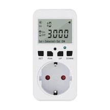 Tr Tm08 Hassasiyet Ayarlı Fotoselli Priz - 0-99 Lüks Dijital Işık Sensörü, Geri Sayımlı Zamanlayıcı, 16a 3680w
