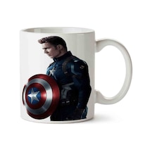 Captain America Baskılı Kupa Bardak Beyaz