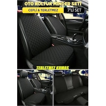 Dacia Sandero Terletmez Kumaş Minterletmez Kumaş 7 Parça Full Takım Siyah-siyah