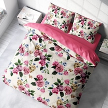 Monohome Pinkrose 3D Pamuk Saten Çift Kişilik Nevresim Takımı Çok Renkli
