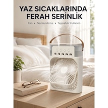 Taşınabilir 3'ü 1 Arada Mini Fan Nemlendirici + Soğutucu + Gece Lambası Yeni Nesil