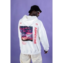 Startmore Asperitas Sırt Baskılı Oversize Unisex Beyaz Beyaz