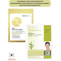 Dermal 3 Katmanlı Gold Göz Maskesi ve Nemlendirici Sıkılaştırıcı ve Arındırıcı Bambu Özlü Kolajen Maske Seti