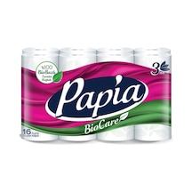 Papia Biocare 16 Rulo 3 Katlı Tuvalet Kağıdı Ultra Yumuşak Ekstra Dayanıklı