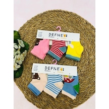Defne Baby 6 Çift Pamuklu New Born Yenidoğan Kız Bebek Çorap-749 ÇoK Renkli