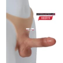 Erofoni Premium Giyilebilir 20 Cm Ultra Süper Realistik İçi Boş Model Belden Bağlamalı Dildo Penis + Kayganlaştırıcı
