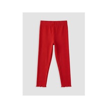 LC Waikiki Alıta Cıty Farkıyla Kırmızı Düz Süper Skinny & Ekstra Dar Beli Lastikli Kız Çocuk Tayt Kirmizi - 928301310 Kirmizi