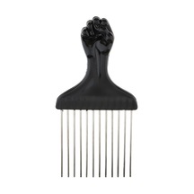 Pro Metal Afro Fırça Geniş Diş Saç Tarak Hacim Veren Saç Şekillendirici Anti-statik Tarak Fırça Dolaşık Açıcı Tarak Siyah Yumruk