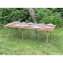 Tr Katlanır Kamp, Piknik Ve Bahçe Masası 75x200 Cm - Ceviz Renk Genel
