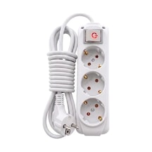 3 Lü Priz 2 Metre Uzatma Kablosu Anahtarlı Topraklı 3500w Işıklı Aç-kapat Düğmeli Grup Priz Ce Tse Iso 9001 Belgeli Almera Tüm Elektronik Cihazlarla Uyumlu