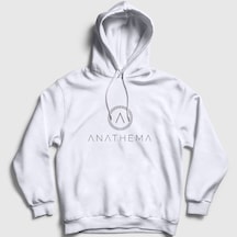 Presmono Unisex A Anathema Kapüşonlu Sweatshirt Beyaz