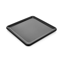 6 Adet Kare Melamin Tatlı Servis Sunum Tabağı Makinede Yıkanabilir Mimoza Siyah 18 Cm Beyaz