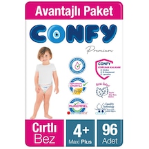 Confy Premium Bebek Bezi 4 Numara Maxi Plus 9 - 16 Kg 96 Adet