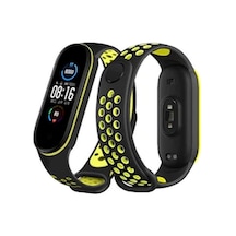 Newface Xiaomi Mi Band 7 Spor Delikli Kordon - Siyah-yeşil