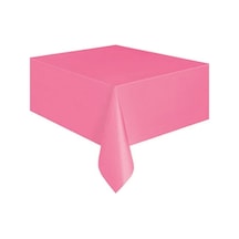 Pembe Renk Kullan At 120x180 Cm Doğum Günü Partisi Için Düz Tek Kullanımlık Plastik Masa Örtüsü