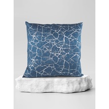 Mrs.gugar Gümüş Detaylı Mermer Desen Kare Kırlent Kılıfı 001