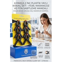 Mey İthalat 6 Parça 2 İnç Plastik Yaylı Kıskaç Seti - Hobi, Marangoz Ve Fon Sabitleme Mandalı 723186
