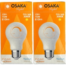 Osaka 10w 75w 3000k Günışığı E27 Duylu Dim Edilebilir Led Ampul 2 Adet