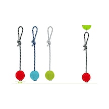 Nunbell Kauçuk Toplu Kordon Halatlı Köpek Oyuncağı 33 Cm Top 6 Cm