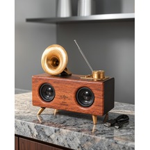Retro Gramofon Tasarımı Bluetooth Hoparlör Xuczzzb6speaker-1-1