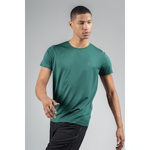 Maraton Regular Erkek Bisiklet Yaka Yeşil T-shirt Yeşil