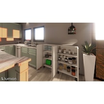 Dies Çok Amaçlı Mutfak Banyo Ayakkabılık Dolabı 140 Cm