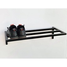 Aju Ayakkabılık, Modern Açık Ayakkabı Rafı, Çok Amaçlı Düzenleyici Duvara Monte Metal Raf Siyah