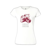 I Shoot People Beyaz Kadın Tshirt 001