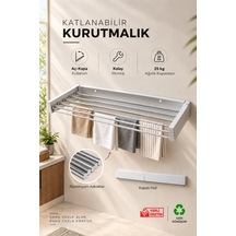 Lavinger Çamaşır Kurutma Askısı 80 Cm 6 Borulu Duvara Monte Kurutmalık Beyaz