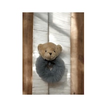 Ayıcıklı Peluş Simit Lastik Toka Gri - 673852555 Gri
