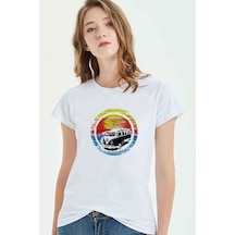 Plaj Classic Transit Baskılı Beyaz Kadın Tshirt