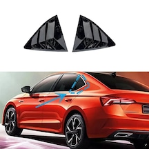 Skoda Octavia Kelebek Cam Kaplama Vizörü Parlak Siyah Diğer