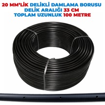 20 Mm Lik Delik Aralığı 33 Cm Delikli Damlama Hortumu Basınca Dayanıklı Bahçe Sulama 200 Metre