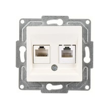 Eqona Radius Neoline Data + Nümeris Telefon Prizi Rj45 Cat6 + Cat3 , Fildişi Beyazı Mekanizma + Tuşkapak