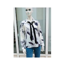 Çınar Boutique Çiçek Desenli Gömlek Beyaz Beyaz