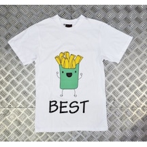 Stoned&Fame Best Baskılı T-shirt Beyaz
