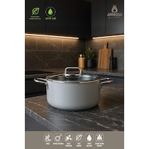 Sera Nova Seramik Yanmaz Yapışmaz Tencere 24 Cm Gri Gri